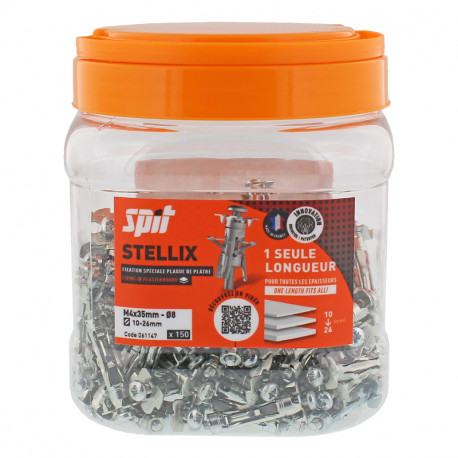 Spit Bevestiging 060143 Stellix Hollewandplug met schroef M4/35 150 stuks in can