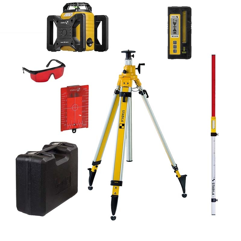 Stabila 19241 Roterende laser LAR 160 Rood, 7-delige set
