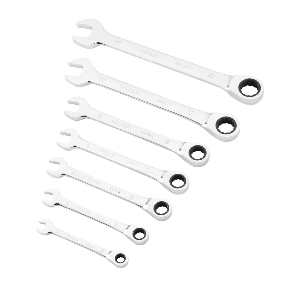 Stanley STMT82846-0 Steek-/ringratelsleutelset 8 - 19 mm 7-delig