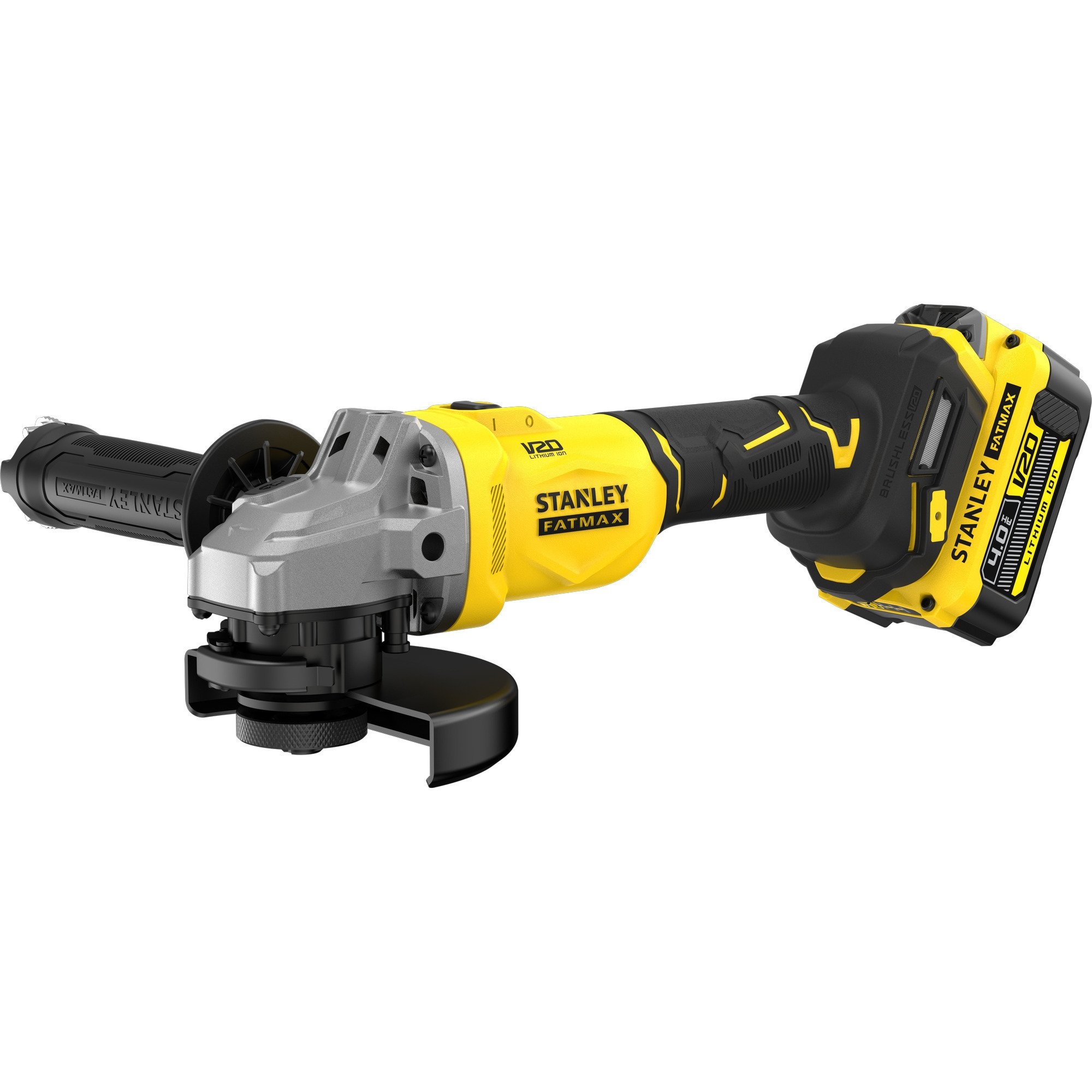 Stanley SFMCG710M1T-QW V20 18V Brushless Haakse slijper 125mm 2x 18V 4.0Ah accu's en lader in koffer