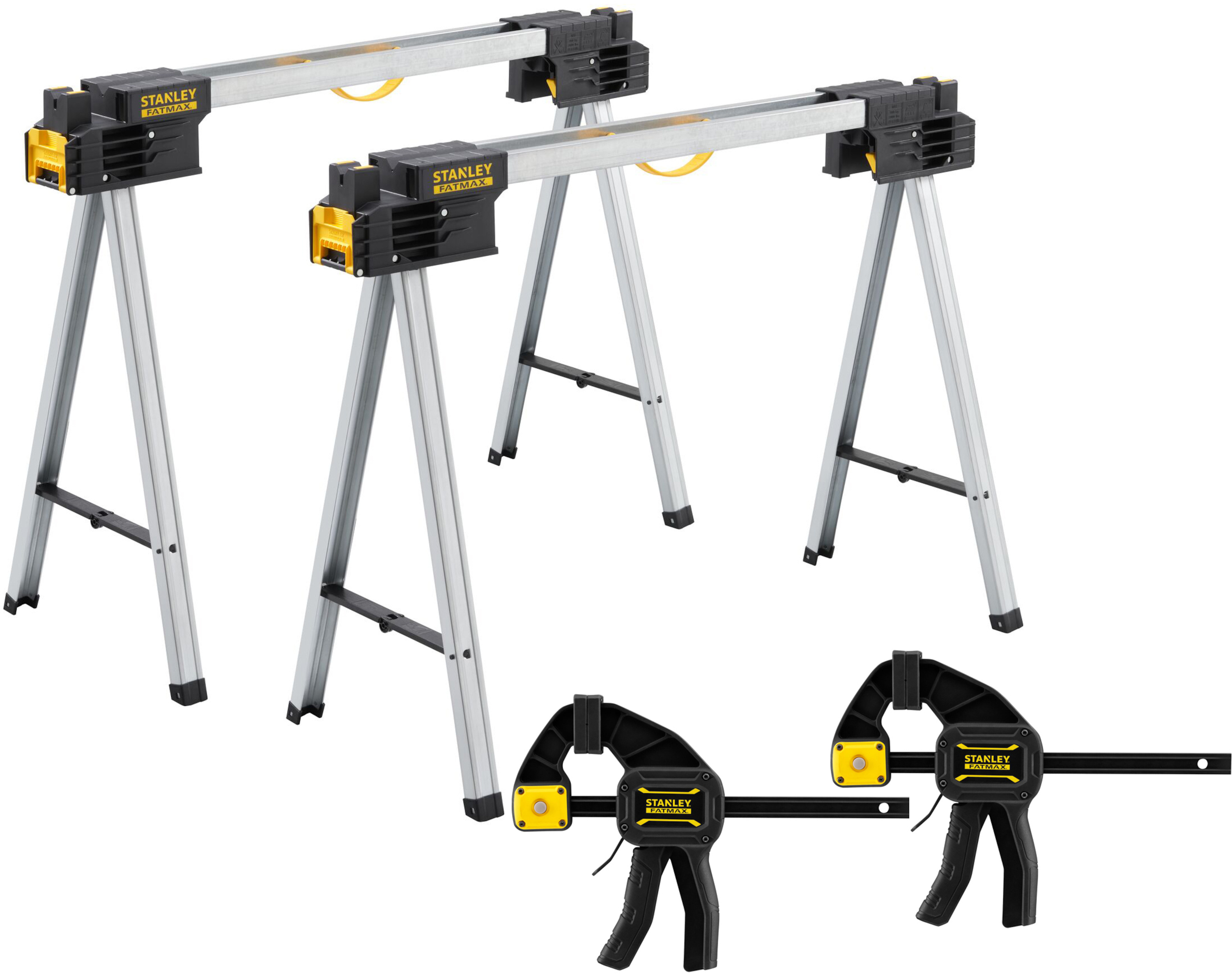 Stanley FMST1-75763SB Fatmax Opvouwbare zaagbok (paar) + 2x FM L Lijmklem 150 mm