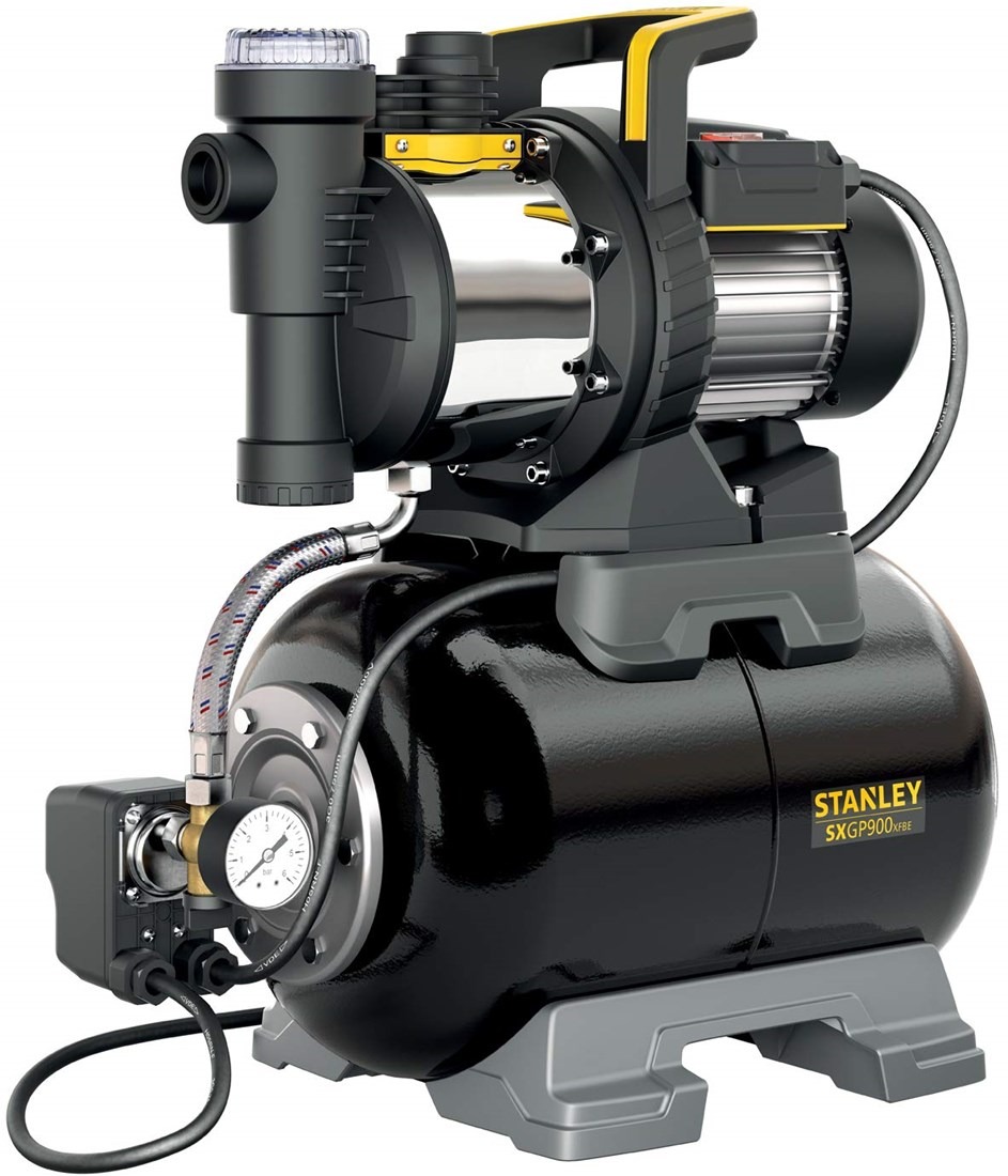 Stanley 51773 SXGP900XFBE Automatische drukpomp 230V 900W IPX4 incl. 24L tank en mechanische drukschakelaar