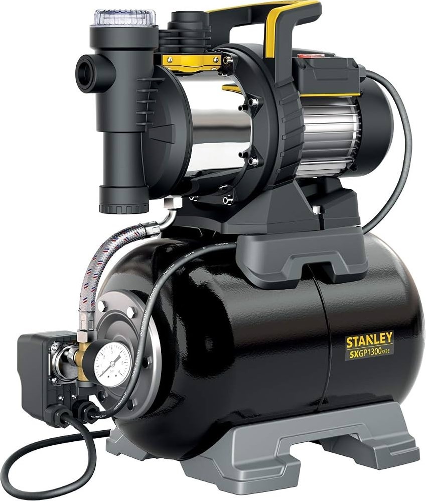 Stanley 51775 SXGP1300XFBE Plastic/staal automatische pomp 230V 1300W IPX4 incl. 20L tank en mechanische drukschakelaar