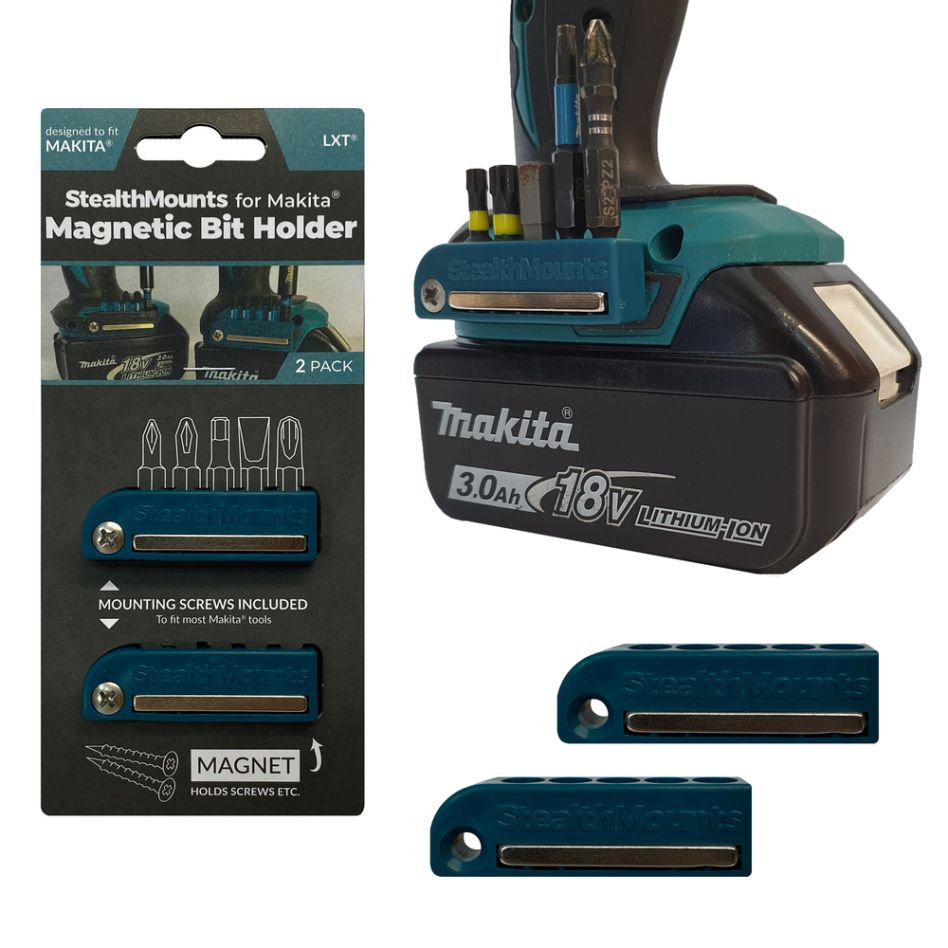 StealthMounts BH-MK-BLU-2 Blauwe Bithouder voor Makita (2 Pack)