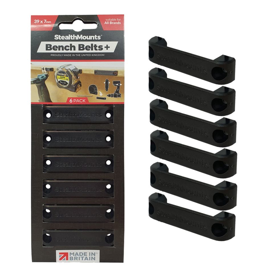 StealthMounts BB-PL-BLK-6 Zwarte Bankriem + (6 stuks)