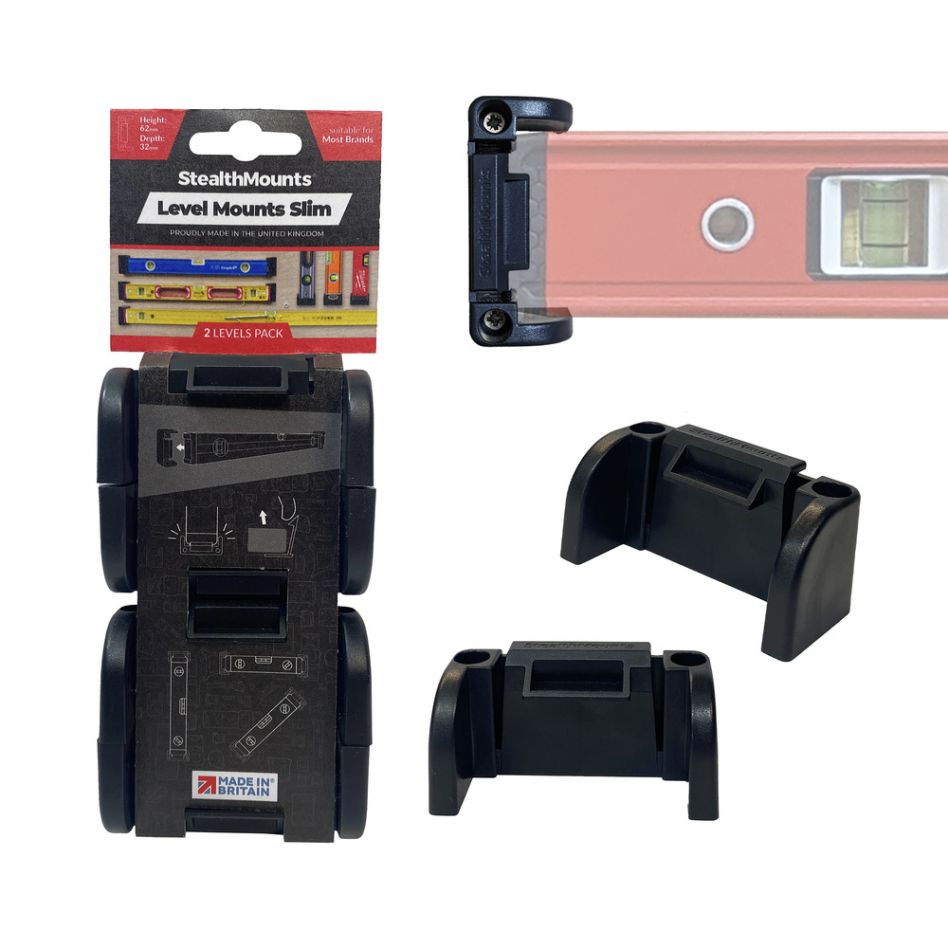 StealthMounts OM-LM-SL-BLK-2 Zwarte waterpasbevestiging smal