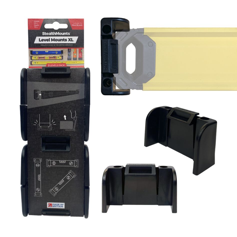 StealthMounts OM-LM-XL-BLK-2 Zwarte waterpasbevestiging  XL