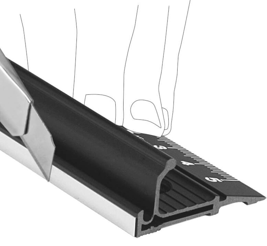 Tajima 35-CTG-SL300 Aluminium veiligheidsliniaal/snijgeleider 300mm met 18,5mm opstaande rand