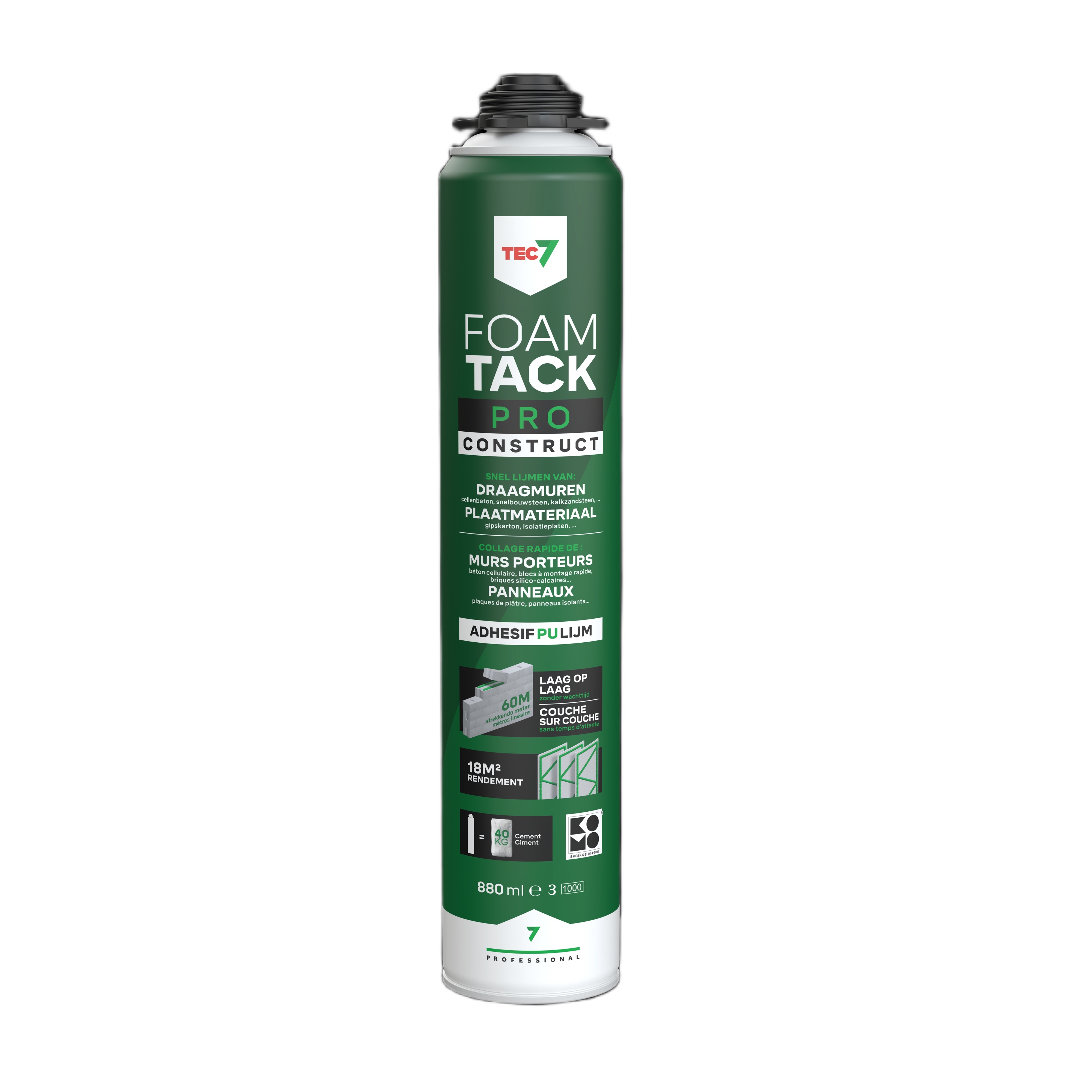 TEC7 670008000 FoamTack Pro Construct Lijmschuim 880ml