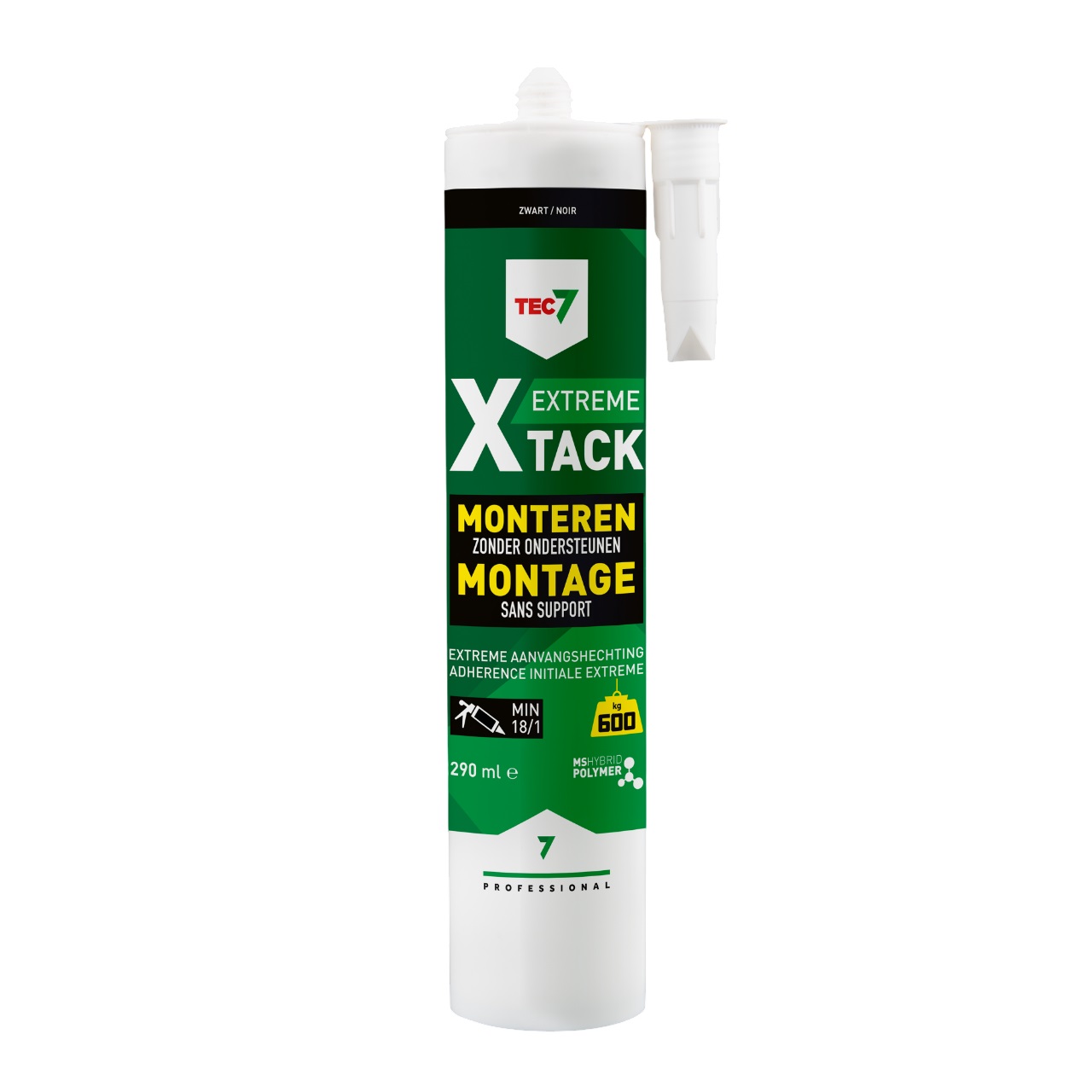 TEC7 534515000 X-Tack Zwart Montagekit patroon 290ml