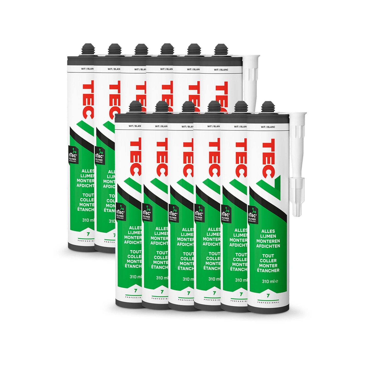 TEC7 535206000B Wit Montagekit patroon 310ml 12 Stuks