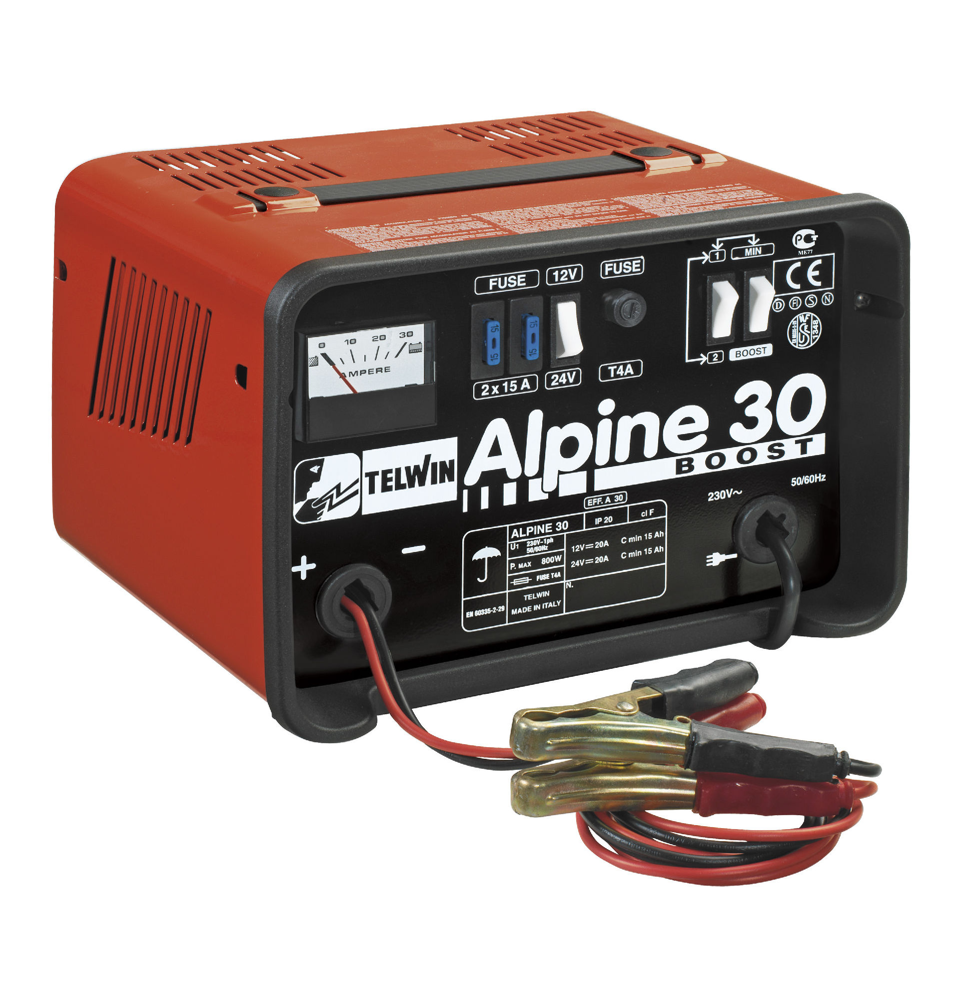 Telwin 830807547 ALPINE 30 Monofazige batterijlader met boost functie 12/24V 30A