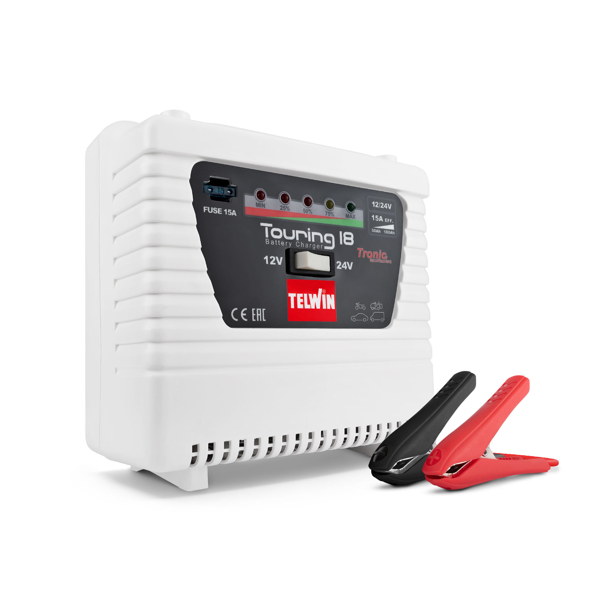 Telwin 830807556 TOURING 18 Kleine 12/24V 9/6A lader voor lood Accu's