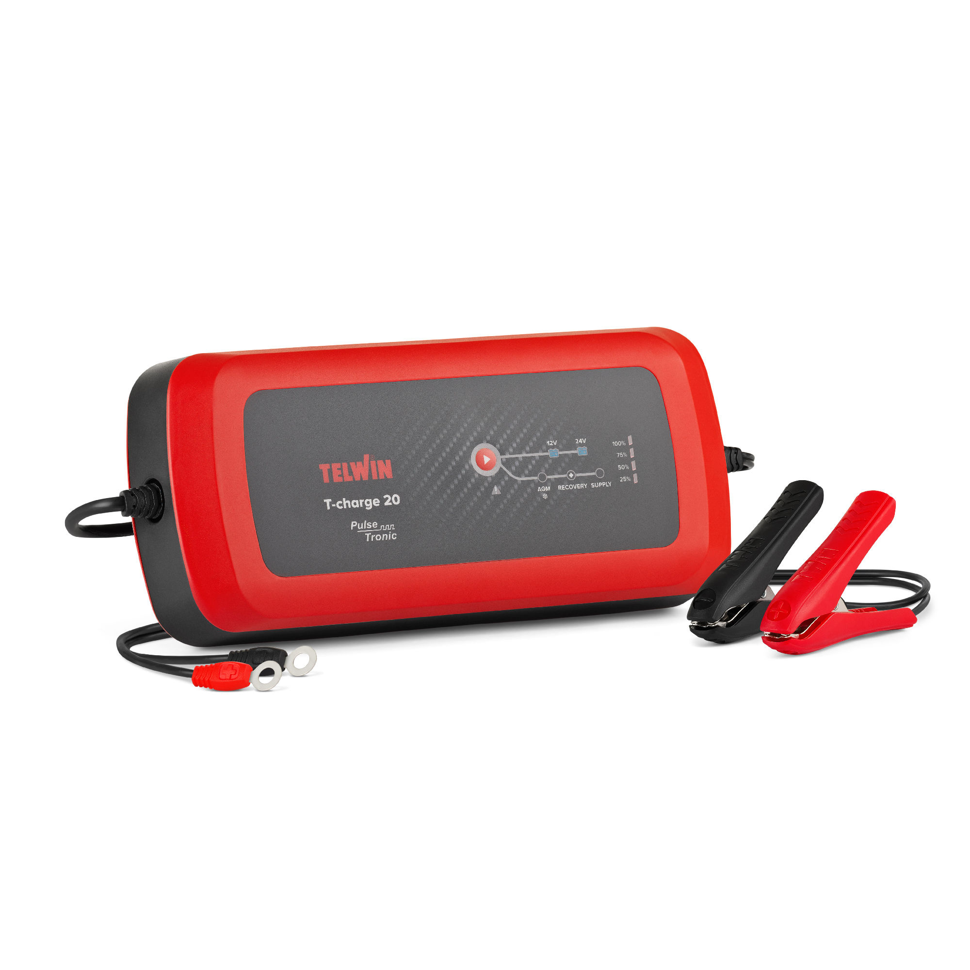 Telwin 830807563 T-CHARGE20 Intelligente elektronische batterijlader druppellader 12/24V 8/4A