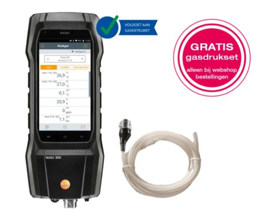 Testo 0564 3004 12 300 Black Edition set Rookgasanalyser 