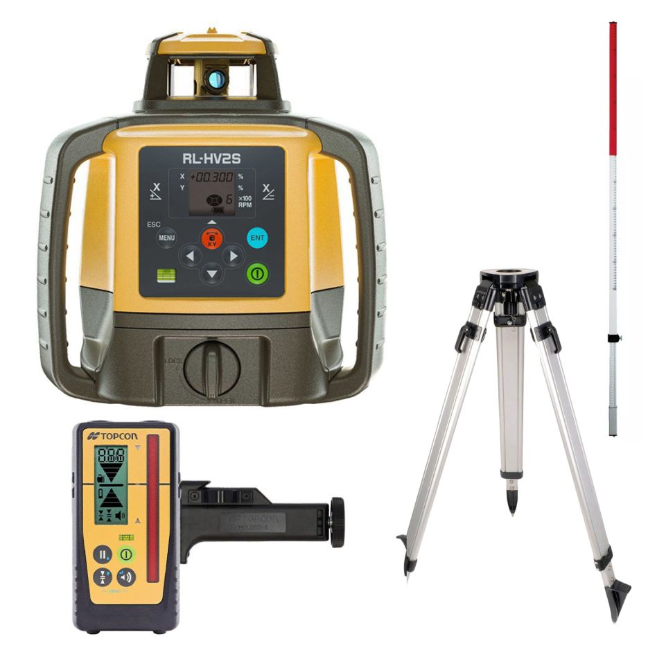 Topcon 1051612-24Set RL‑HV2S + LS-100D Set_ Multifunctionele bouwlaser met dubbel afschot