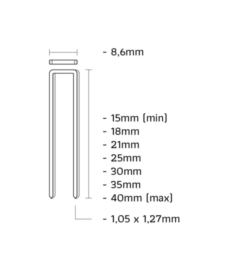H-30CHHD H-niet gegalvaniseerd goldlook lengte 30mm 2500st