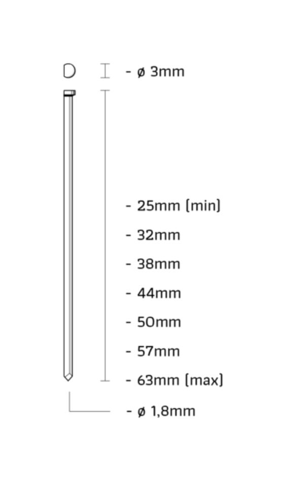 Union DA50CNCF Afwerknagel gegalvaniseerd 15GA 1,8mm lengte 50mm 4000st