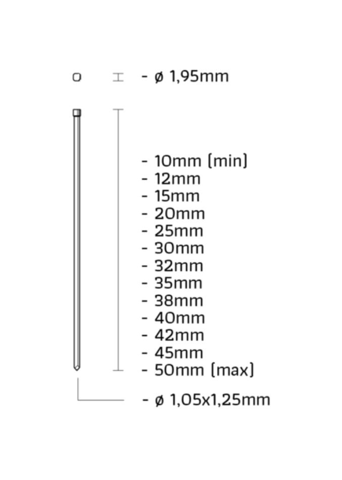 Union J-25CVKI Minibrad gegalvaniseerd 18GA 1,25mm lengte 25mm 5000st