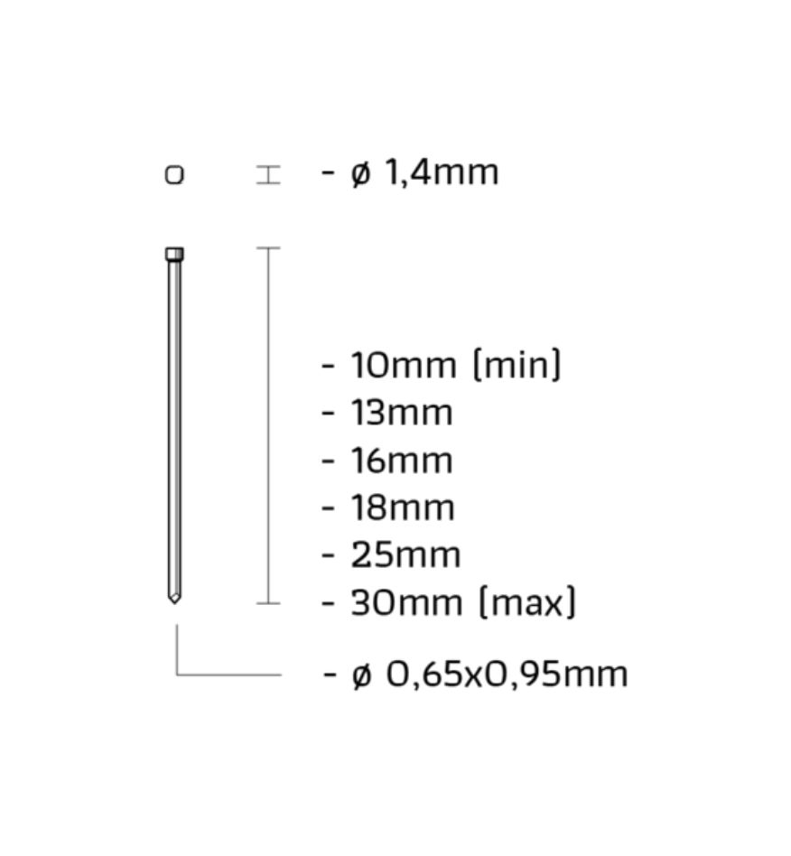 Union JA30CVBQ Brad gegalvaniseerd bruine kop 21GA 0,95mm lengte 30mm 10000st