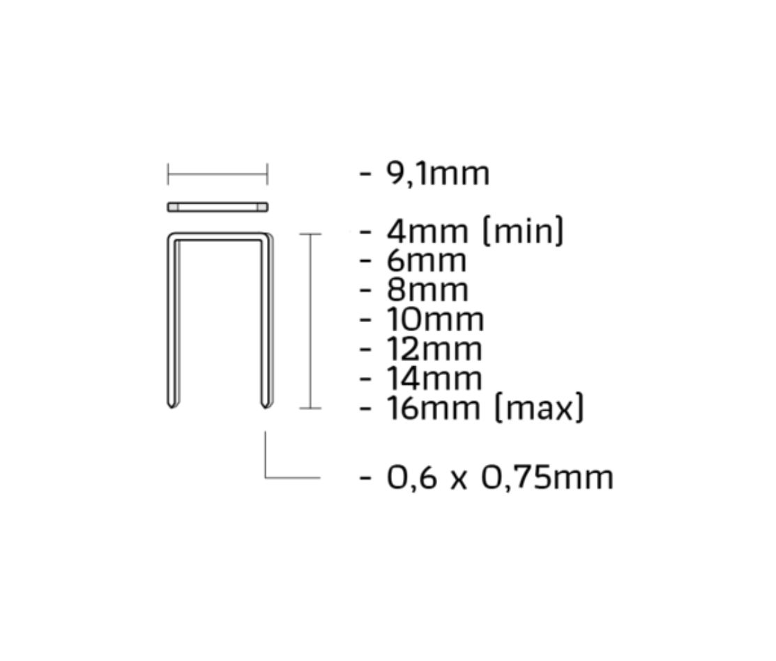 Union V-16CN-S V-niet gegalvaniseerd lengte 16mm 12000st