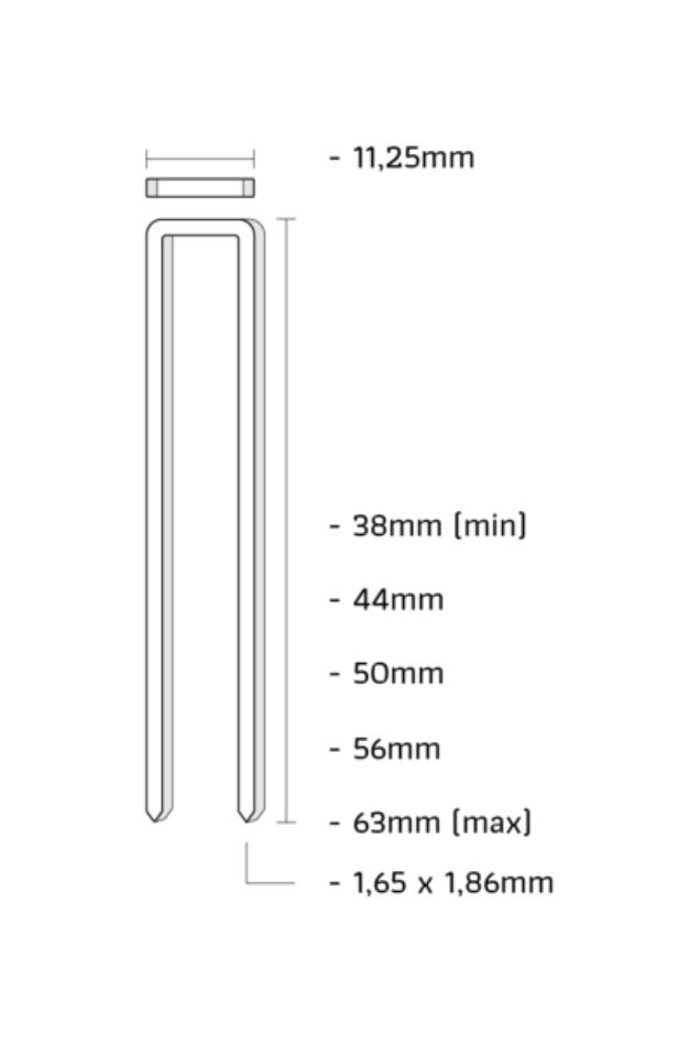 Union Q-44CNHF Kram gegalvaniseerd lengte 44mm 4000st