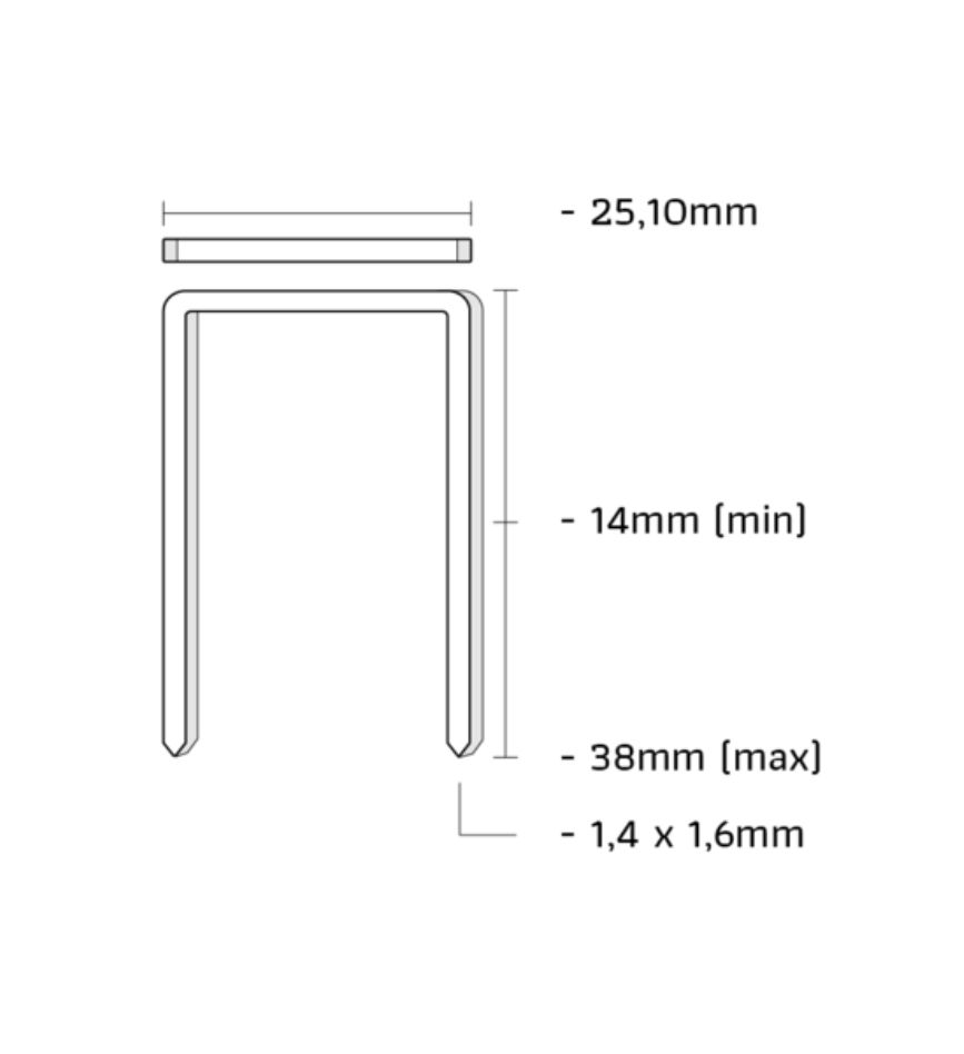 Union WC38CNHM WC-kram geharst gegalvaniseerd lengte 38mm 8000st