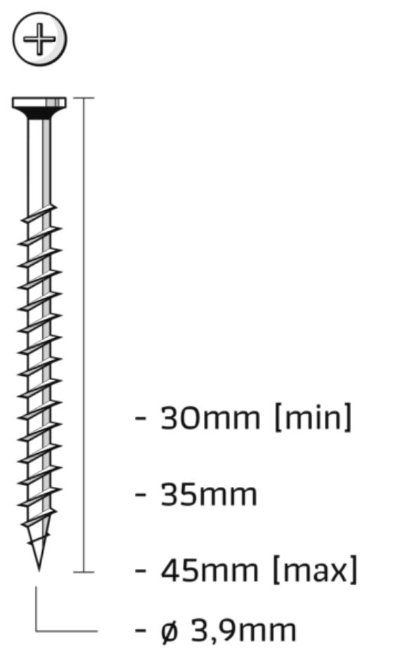 Union SM3.9X30FPGB Schroeven op strip gefosfateerd voor gipsvezelplaat lengte 30mm 1000st