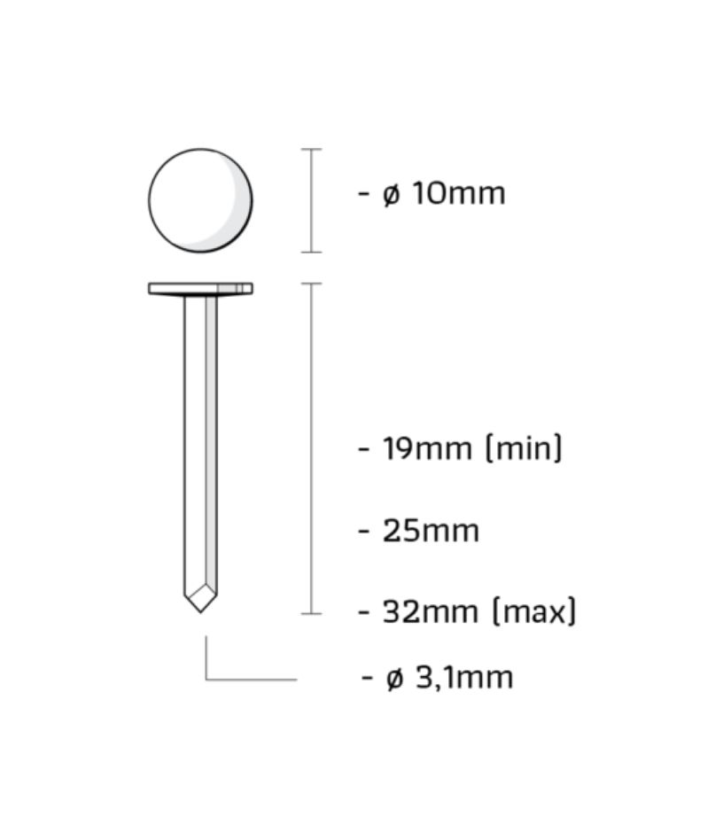 Union IZ32ANGK Asfaltnagel gegalvaniseerd glad lengte 32mm 7200st