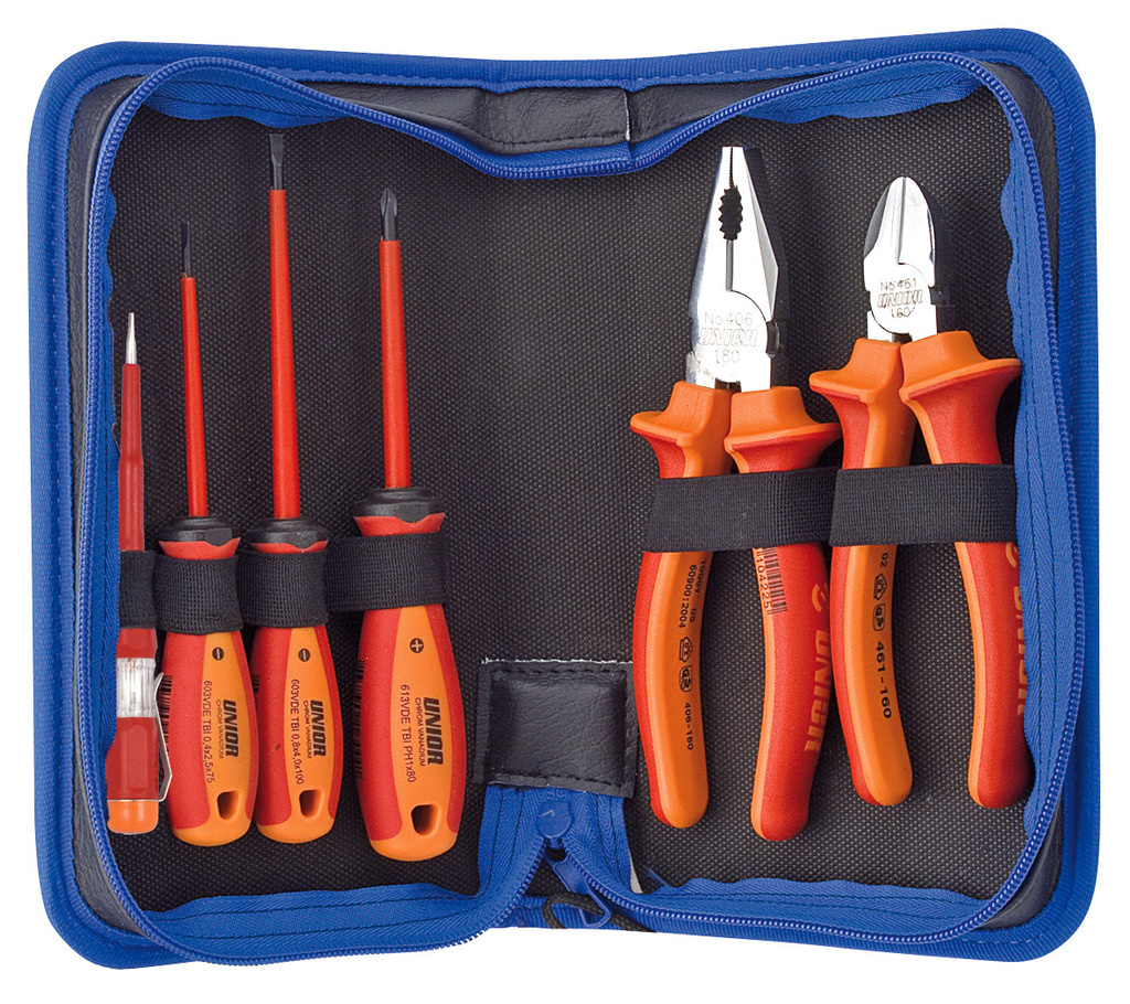 Unior 617573 906VDEBI Gereedschapset VDE in kunstlederen tas