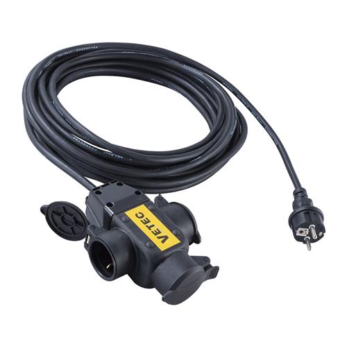 Vetec 46.525.10 Hangcontactblok 3-voudig - 10m - H07RN-F - 3 G 2,5 mm²