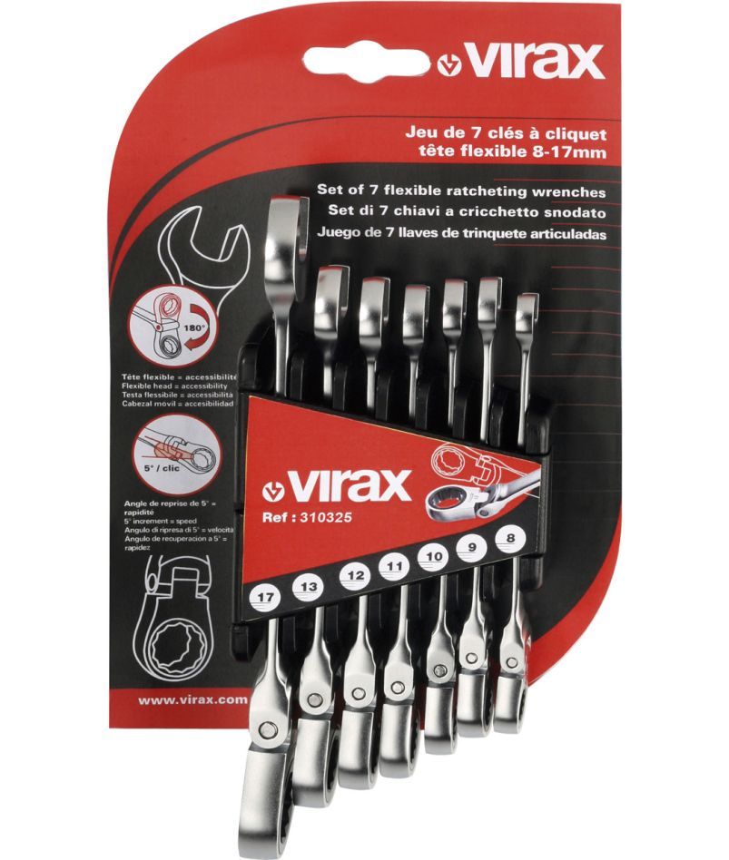 VIRAX 310325 Flexibele ringratelsteeksleutelset 7 delig