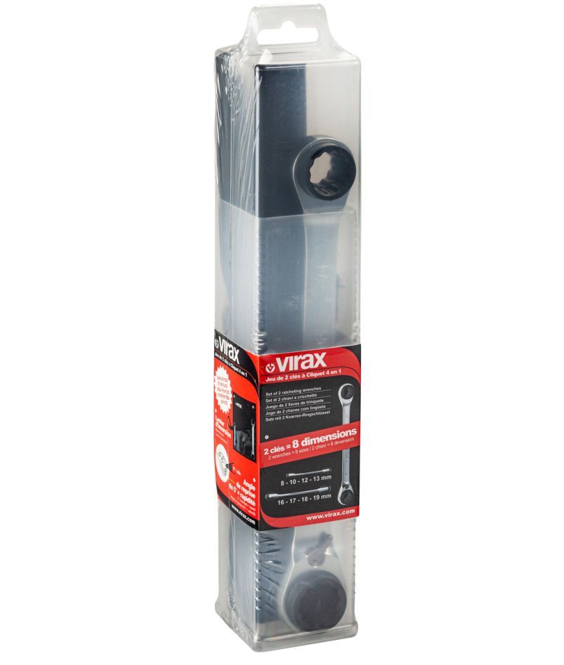 VIRAX 310330 Dubbele ringratelsleutelset 2 delig
