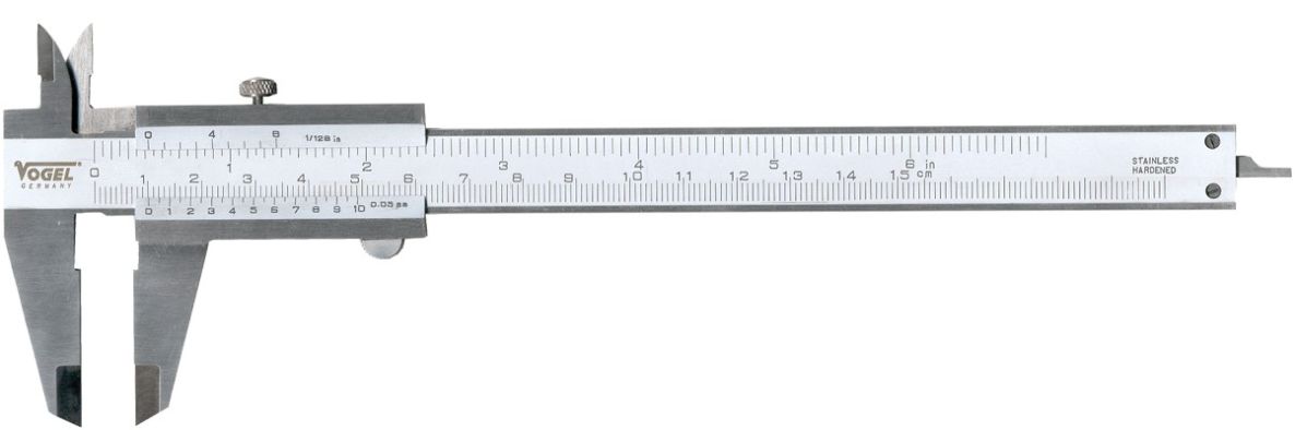 Vogel 201038 Schuifmaat Stelschroef RVS 200mm gelaserd DIN 862