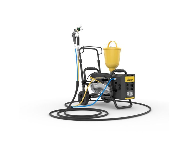 Wagner 2353393 SuperFinish 23 Plus Aircoat Spraypack spuitinstallatie met AB100 compressor op wagen