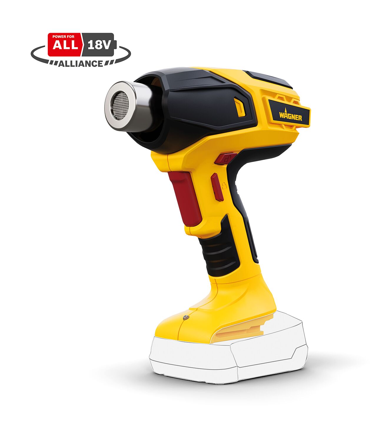 Wagner 2420168 Furno 550 18V Accu Hetelucht pistool 18V excl. accu's en lader