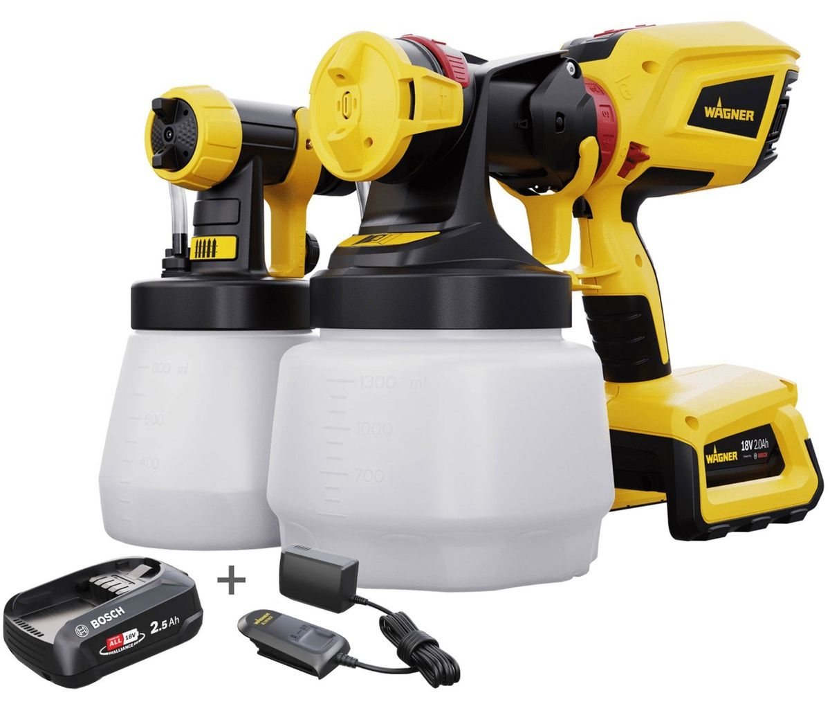 Wagner 2420174-SET Flexio W600 Accu Verfspuitset 18V incl. 1x2.5Ah en lader in doos
