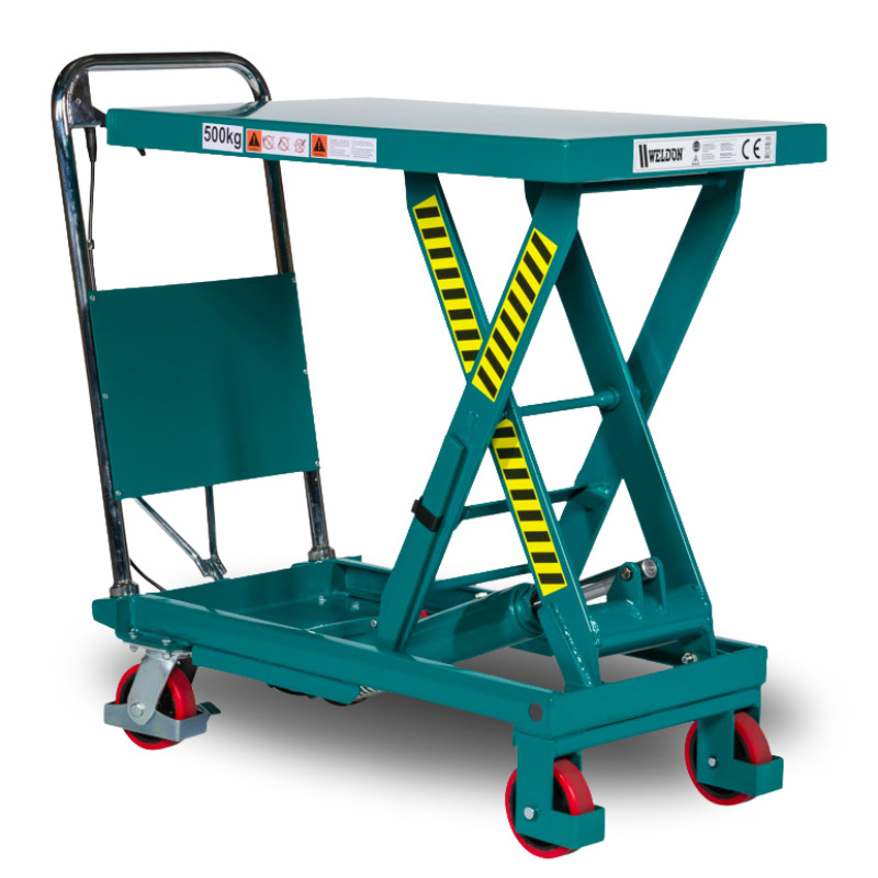 Weldon 300HT Heftafel 300kg PU wielen 855x500mm