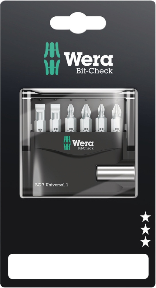 Wera 05073406001 Bit-Check 7 Universal 1 SB, 7-delig