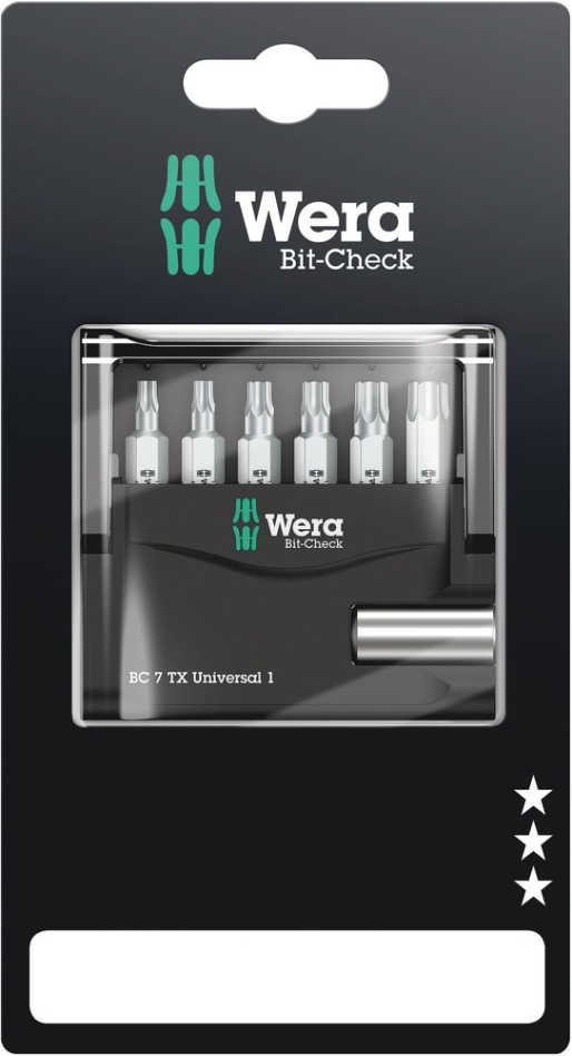 Wera 05073404001 Bit-Check 7 TX Universal 1 SB, 7-delig