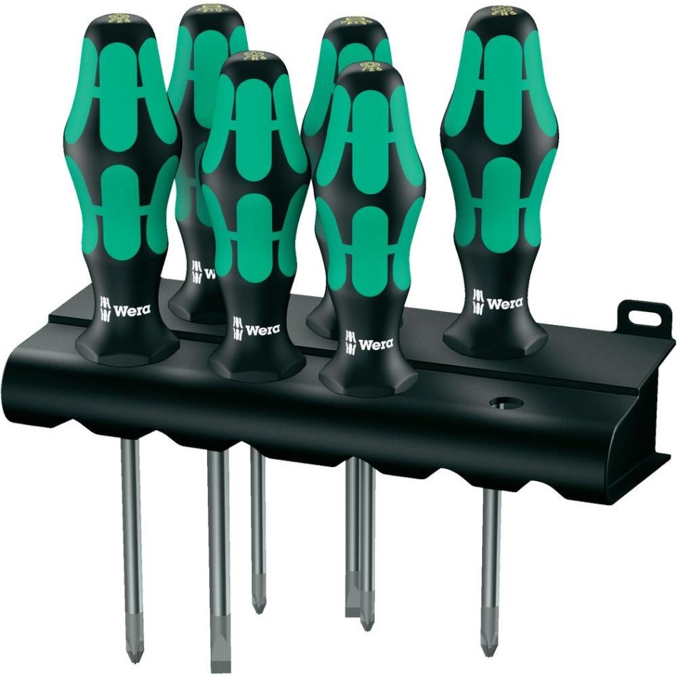 Wera 05105622001 335/350/355/6 Schroevendraaierset Kraftform Plus Lasertip + houder, 6-delig