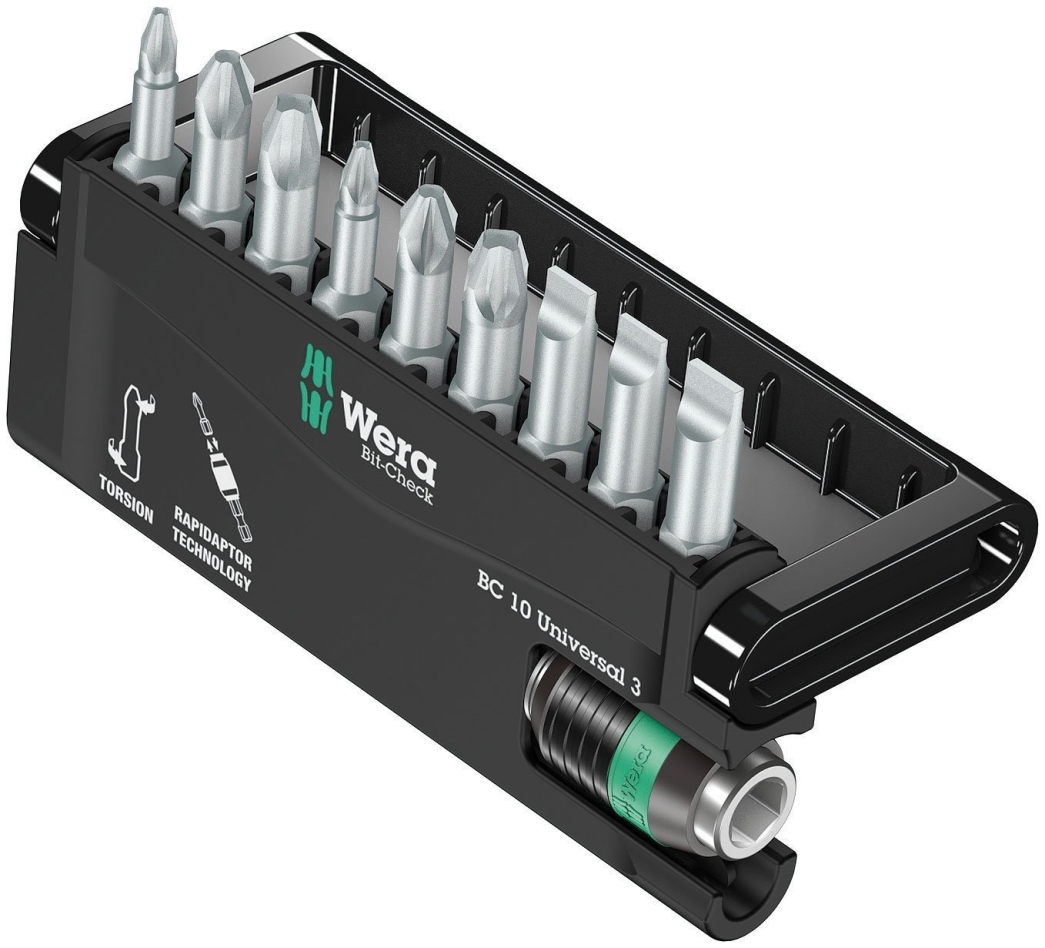 Wera 05056375001 Bit-Check 10 Universal 3 bitset, 10-delig