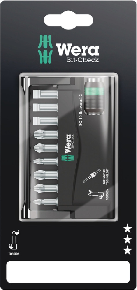 Wera 05073410001 Bit-Check 10 Universal 3 SB, 10-delig