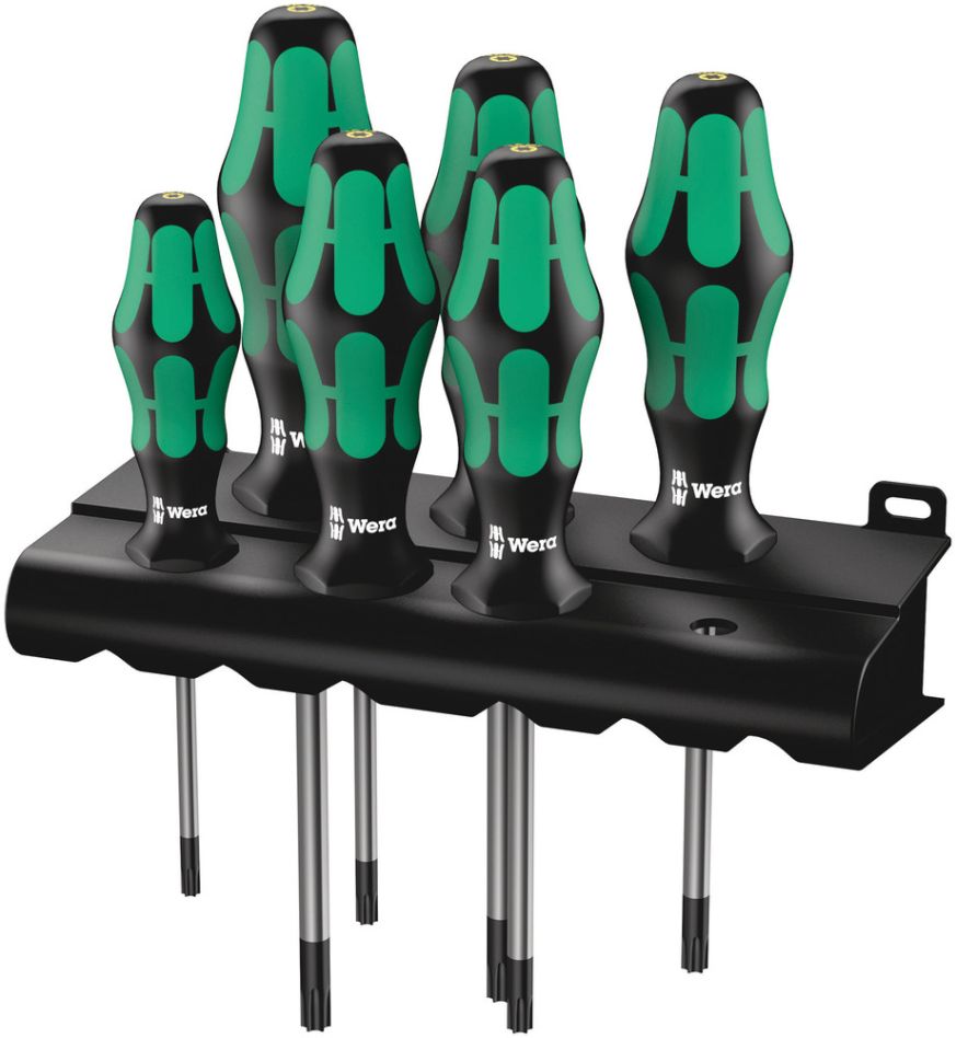 Wera 05028059001 367/6 TORX HF Kraftform Plus Schroevendraaierset met vasthoudfunctie + houder, 6-delig
