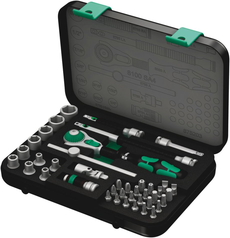 Wera 05003535001 8100 SA 4 Zyklop Speed-ratelset 1/4"-aandrijving, inch, 41-delig