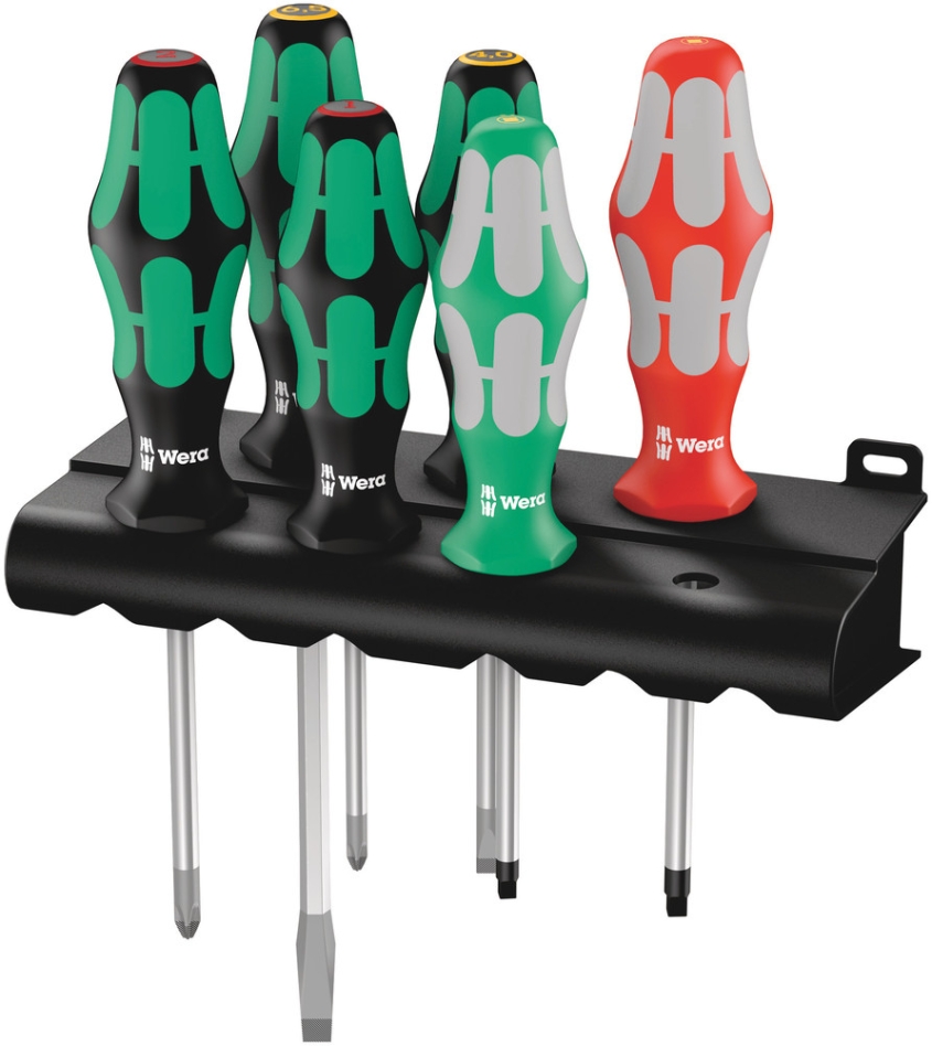 Wera 05347778001 334/368/6 Schroevendraaierset + houder, 6-delig
