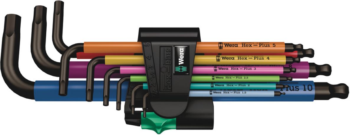 Wera 05073593001 950 SPKL/9 SM N Inbussleutelset MULTICOLOUR METRISCH, BLACKLASER