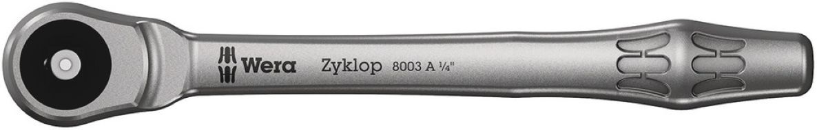 Wera 05004003001 8003 A Zyklop Metal-ratel met doorsteekvierkant met 1/4"-aandrijving