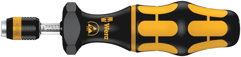 Wera 05074784001 Serie 7400 Kraftform ESD instelbare momentschroevendraaier met Rapidaptor snelwisselhouder, art. no. 7432 ESD 0.90-1.50 N m 5074784001