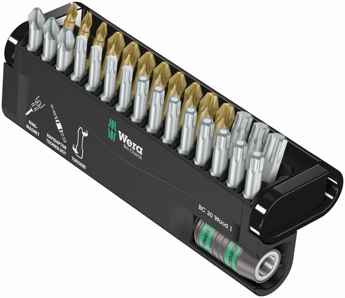 Wera 05057433001 Bit-Check 30 Wood 1 bitset, 30-delig